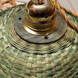 Suspension in green braided rattan