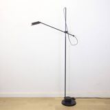 Lampadaire vintage en métal noir, Espagne, 1980