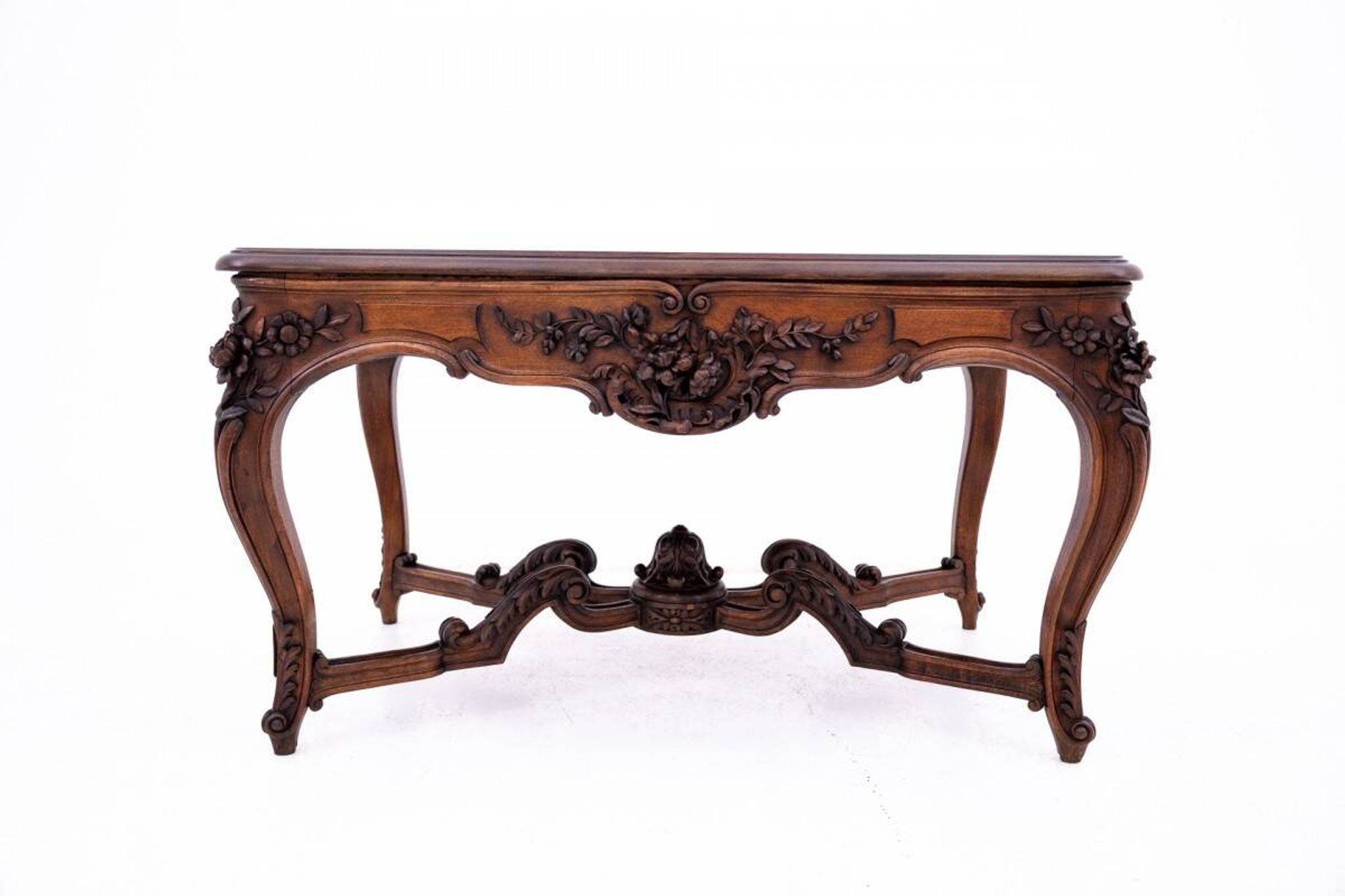 Richly carved table - coffee table, France, late 19th century.