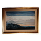 Oil on canvas " Mist on Lake Geneva and the Alps
