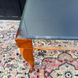 Small wooden coffee table with a mirror from the 1950s.