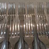 12 silver plated dessert forks, goldsmith Frionnet shell 18.3cm