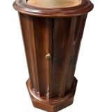 Round wooden bedside table, 1 door