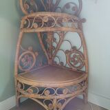 Rattan corner shelf