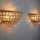 Pair of Regency wall lamps, cut crystals, Italy, 1980