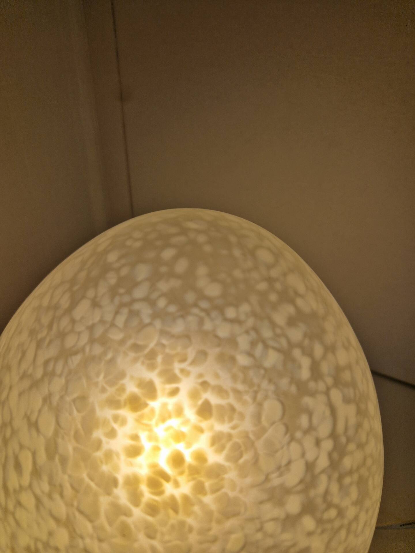 Lampe Oeuf Verre Moucheté  Blanc