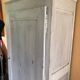 Wardrobe a door in white wood painted gray