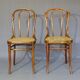 Fake pair of Kohn and Turpe tanned bistro chairs, circa 1900,
