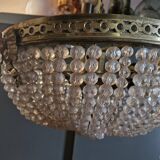 Large ceiling light Demi Montgolfière in bronze with 5 lights - 19th century period