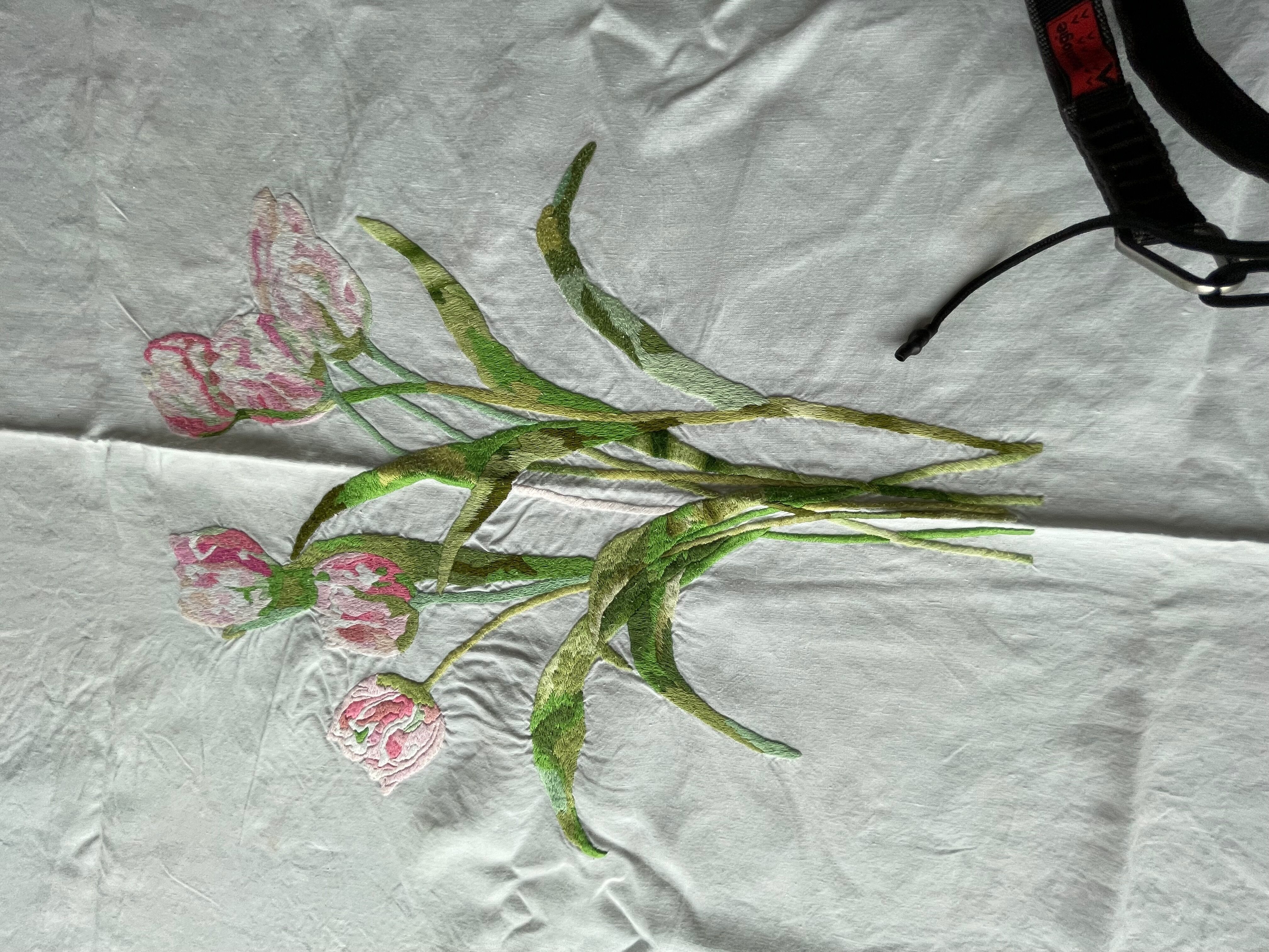 Hand-embroidered vintage tablecloth