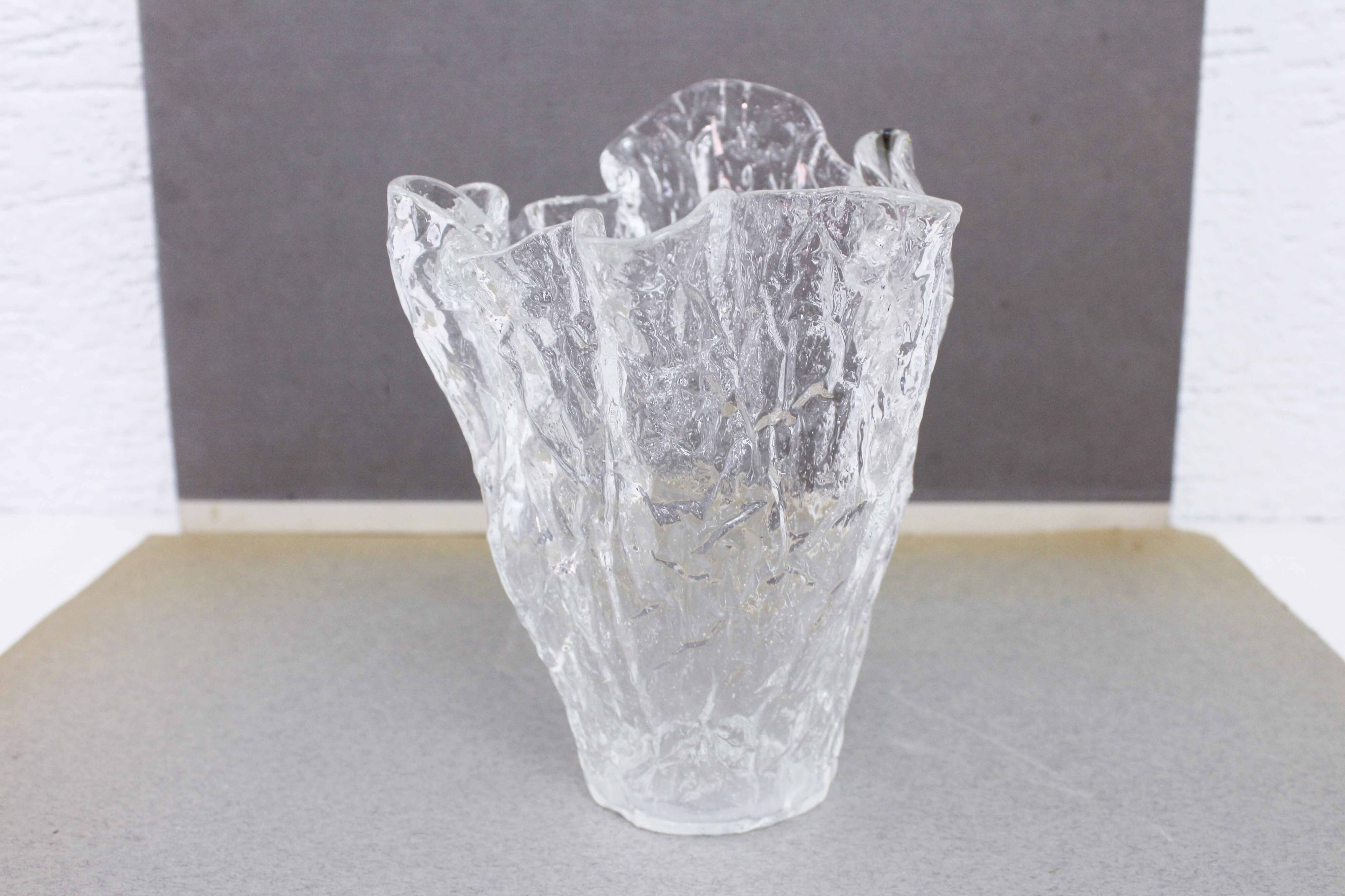 Folded glass vase 1970