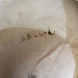 Vintage Black Cracked Ceramic Octagonal Ashtray S. BESSY