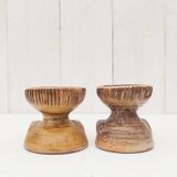 Pair of anthropomorphic egg cups by Jacques Pouchain