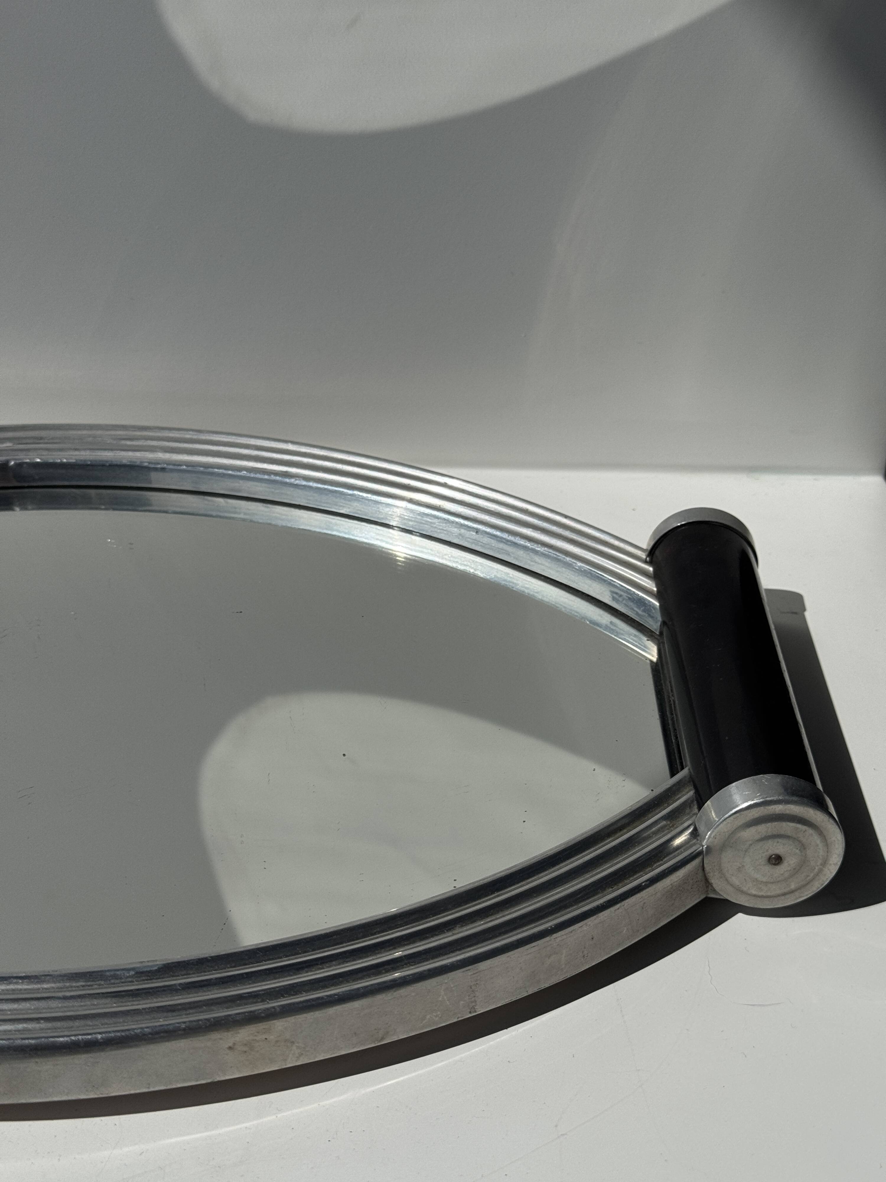Vintage black two-handled mirror tray 26x38
