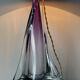 Large Purple Crystal Table Lamp, Signed by Vannes Le Chatel, France