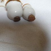 Salière poivrière et moutardier en porcelaine de Limoges forme champignons