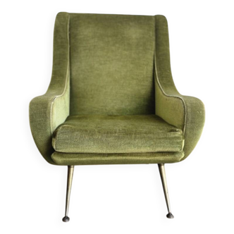 Fauteuil vintage vert mousse