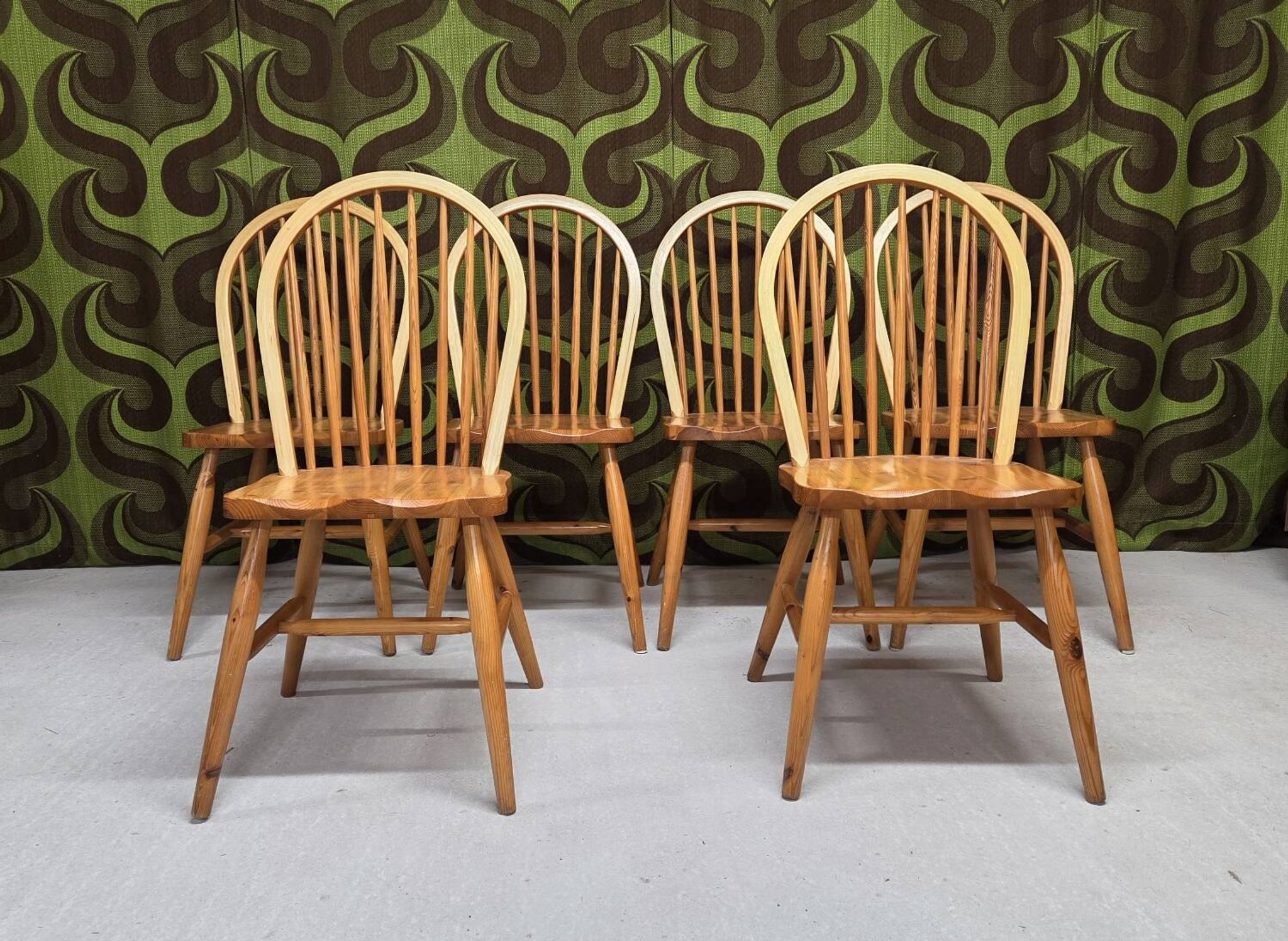 Set de 6 chaises pin danoises  1980"