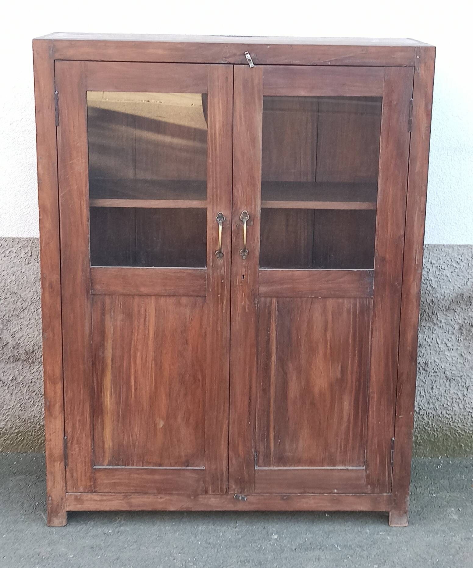 Old wooden glass cabinet