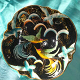 Vintage dish H.Becquet Quaregnon hummingbird pattern