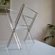 Modernist magazine holder Pop Space age smoked plexiglass vintage 70s