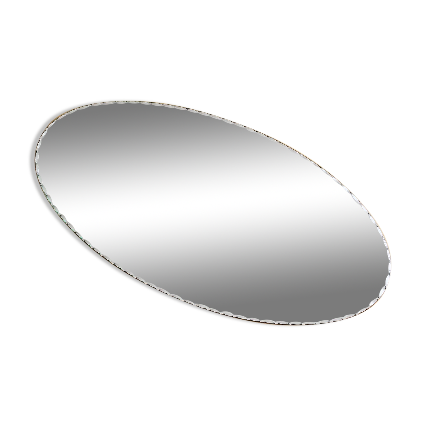 Oval beveled mirror 50x25cm