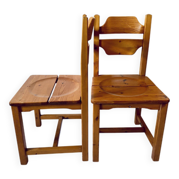 Paire chaises brutalistes