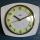 Vintage formica clock phosphorescent silent wall clock "Romatic gray wood"