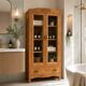 Armoire parisienne vitres biseautées chêne blond art déco 1930