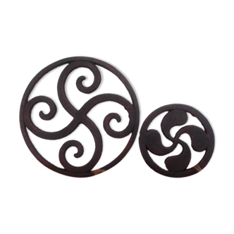 Dessous de plat croix basque et dessous de bouteille