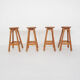Scandinavian modern pinewood bar stools 1970's