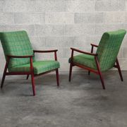 Pair of green armchairs by Jiri Jiroutek for Interier Praha 1960