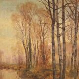 Great Landscape Painting Signed A. Corradi From The 20th Century