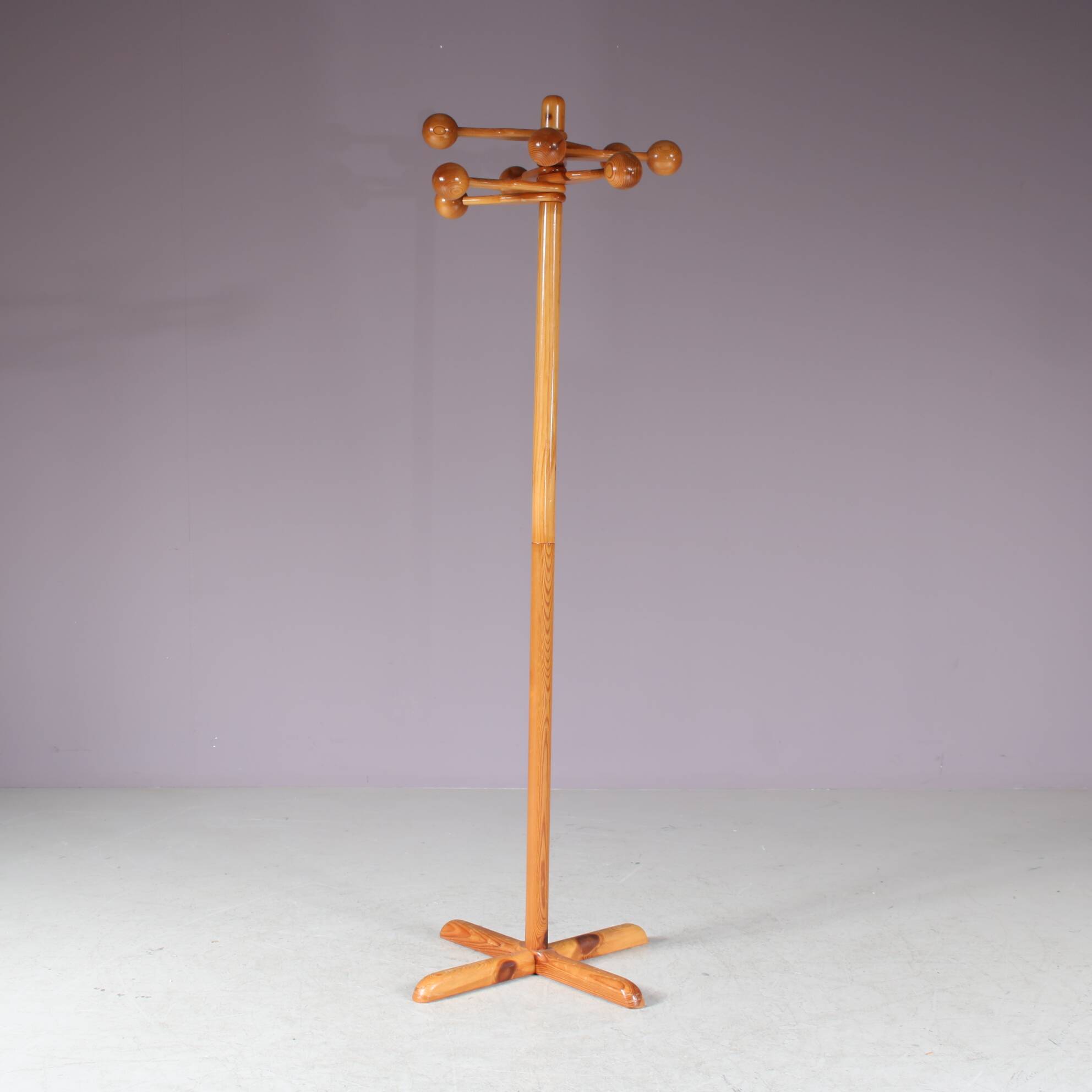 1970s Pine wooden coat rack from Denmark