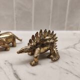 Paire de boîtes dinosaures en laiton