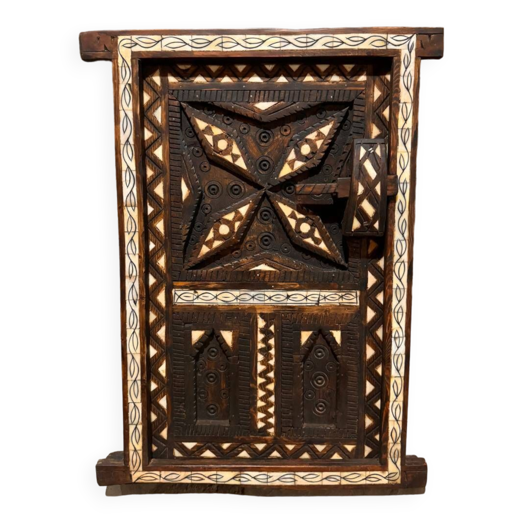 Berber heritage: ancient door decorated with camel bones