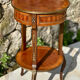 Small side table in precious wood marquetry in the Louis XV style.