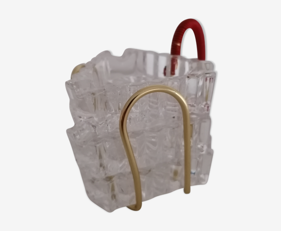 Support avec 3 cendriers verre vintage