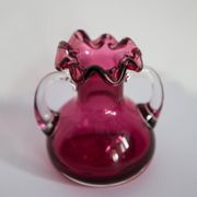 Mini vintage pink vase with frill, Europe, 1960s