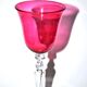 Lined blown crystal stemmed glass