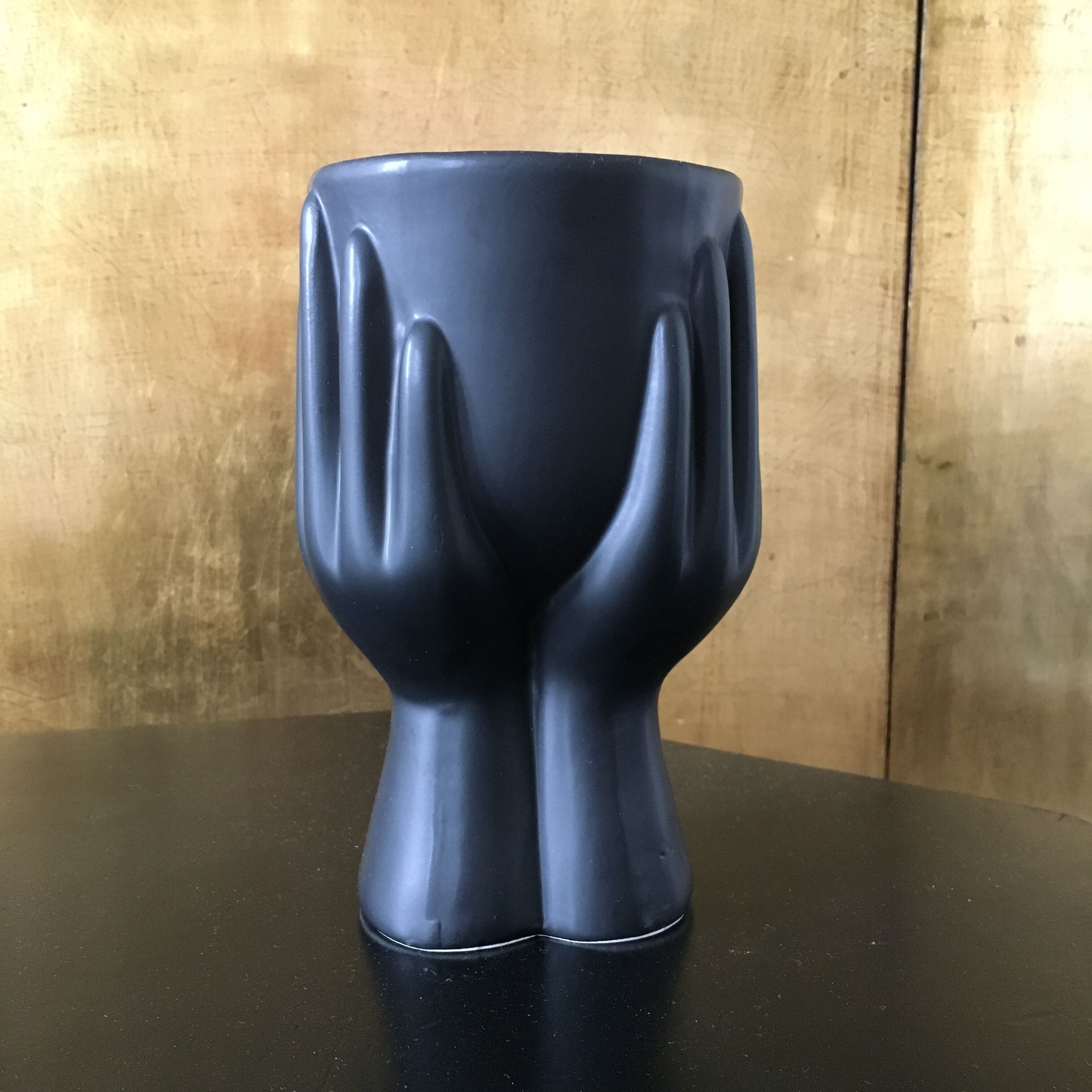 Black hand vase