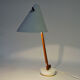 White metal and teak table lamp B54, Hans Agne Jakobsson 1950s Sweden