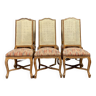 Série de 6 chaises Louis XV a haut dossier en bois cérusé vers 1900
