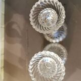 Pair of molded glass candlesticks