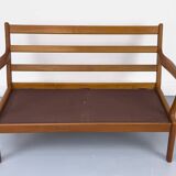 Canapé deux places vintage Senator en teck par L. Olsen, années 1970