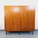 Vintage modernist wardrobe in teak and metal from the 1960s.