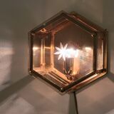 1980s Art Deco Style Hexagonal shape Wall Lamp