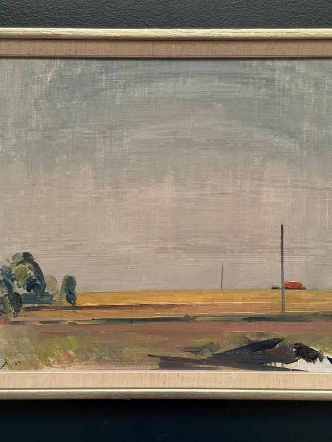 Original Mid Century Swedish Oil on Panel – “Landscape” by Unknown Artist