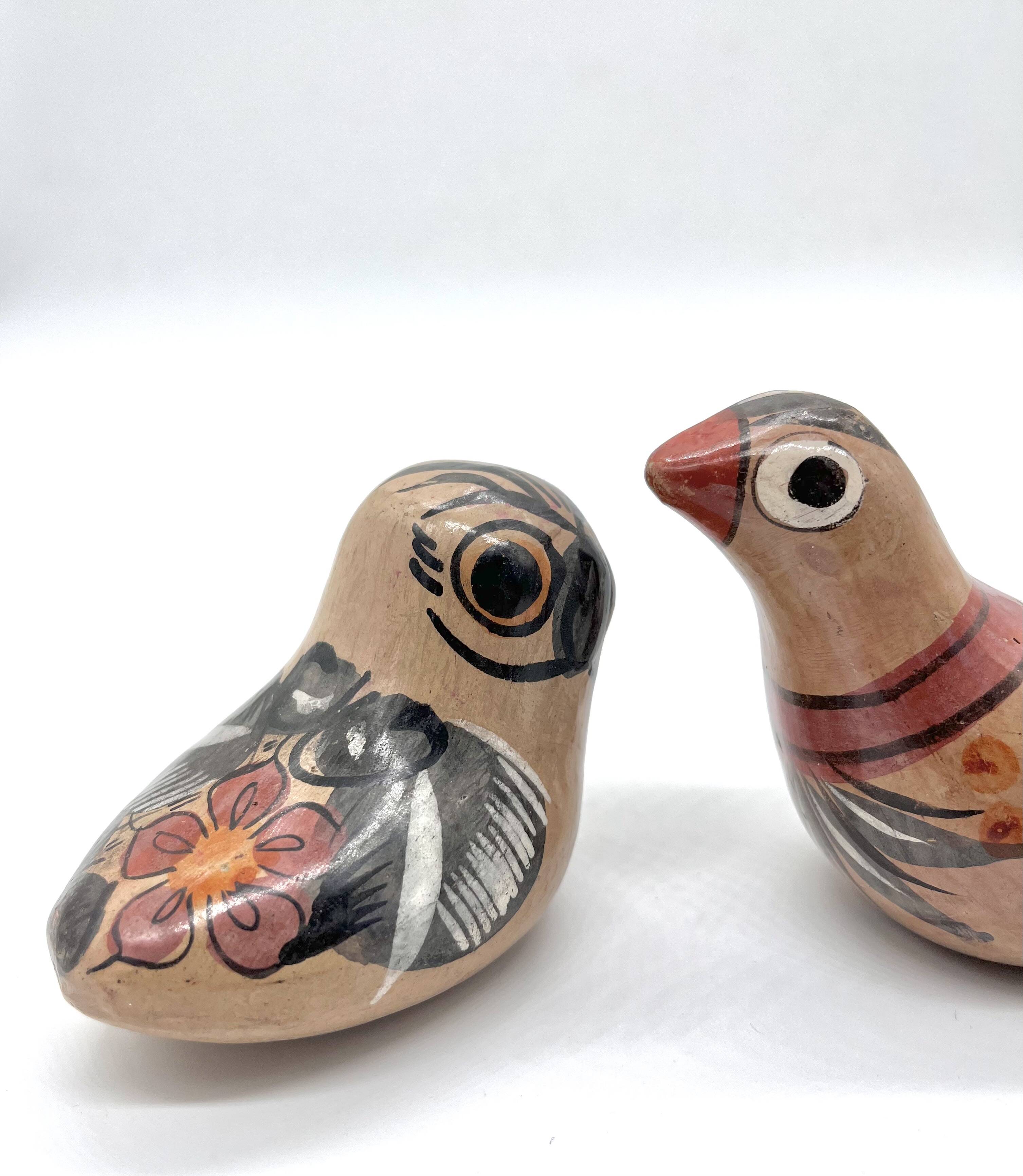 Pair of vintage ceramic birds from Mexico