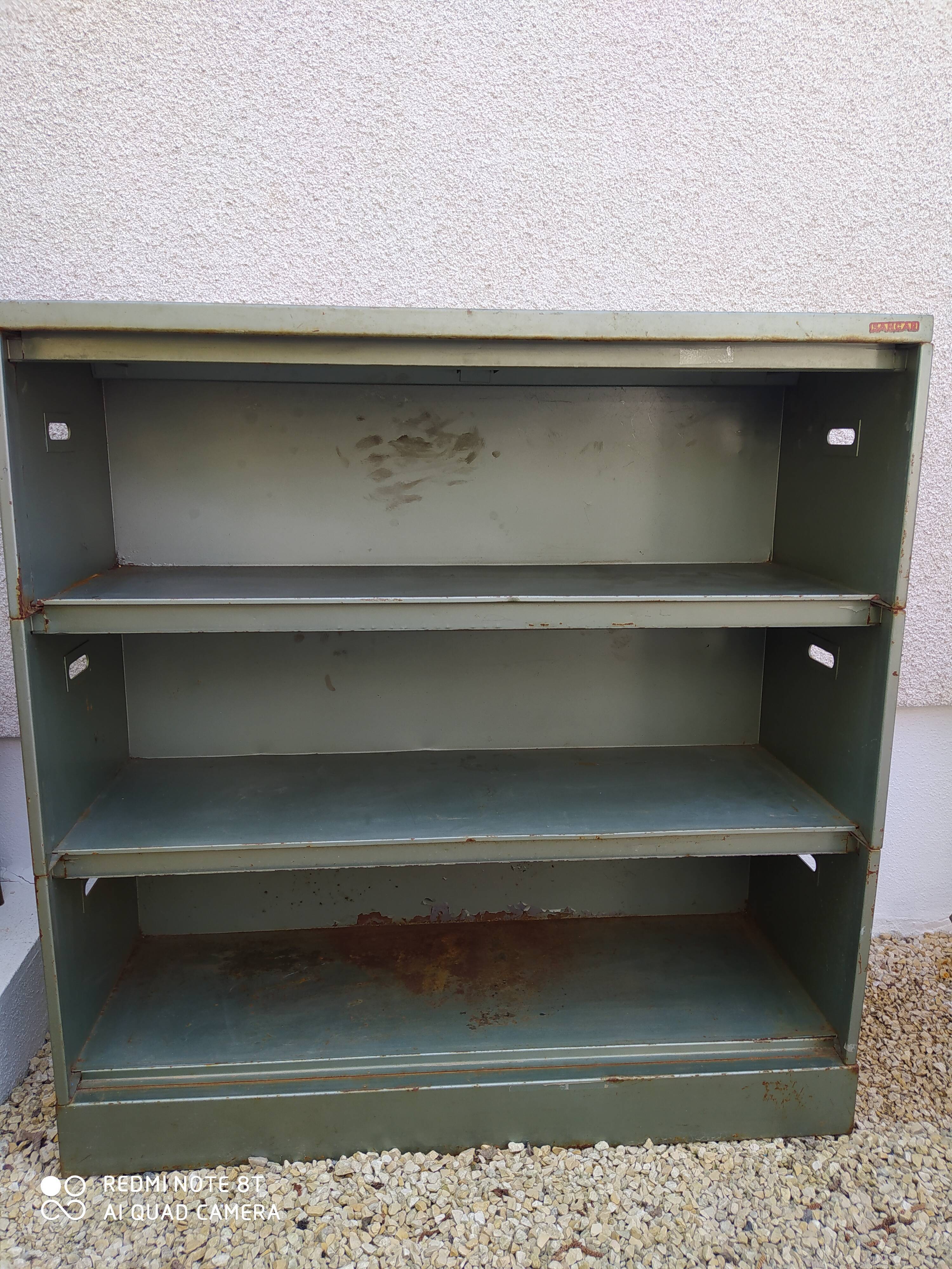 Old vintage metal shelf/bookcase/furniture